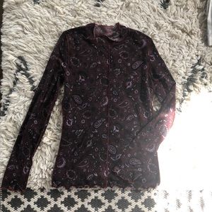 Free People mock neck long sleeve shirt